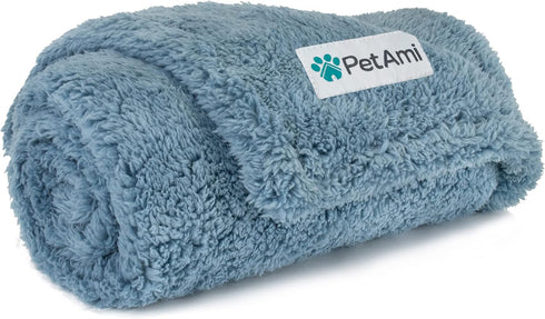 PetAmi Fluffy Waterproof Dog Blanket for Small Medium Dogs, Soft Warm Pet Sherpa Throw Pee Proof Couch Cover, Reversible Cat Puppy Bed Blanket Sof...
