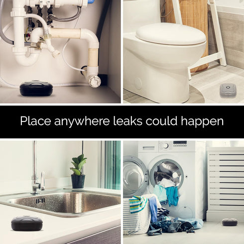 2 Pack Water Leak Detector - 95 dB Flood Detection Alarm Sensor for Bathrooms, Basements, Laundry Rooms, Garages, Attics and Kitchens by Mindful D...