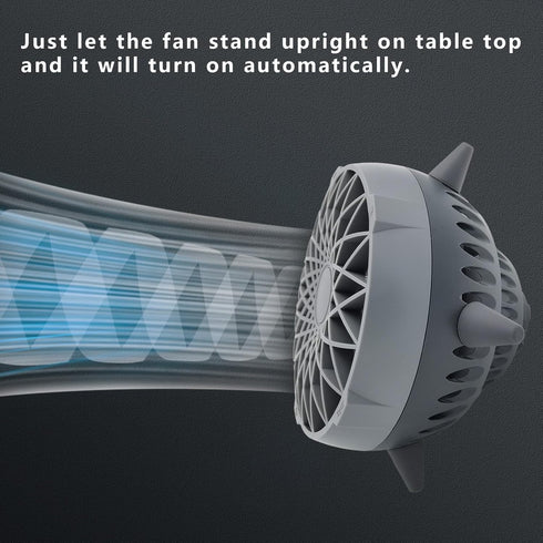 Yinuoday Table Air Circulator Fan Cooling Fans with Smart Sensor Rechargeable Desk Personal Fan with 5 Wind Modes No Button Design for Home Bedroo...