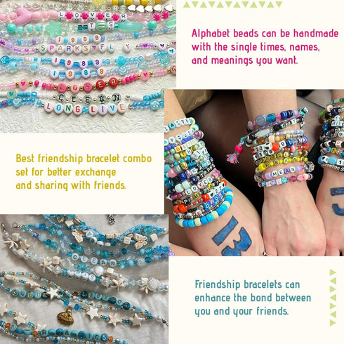 Letter Beads Kit, 26 Alphabet Beads with Heart Beads for Friendship Bracelets Necklace Jewelry Making (Colorful Letter)...