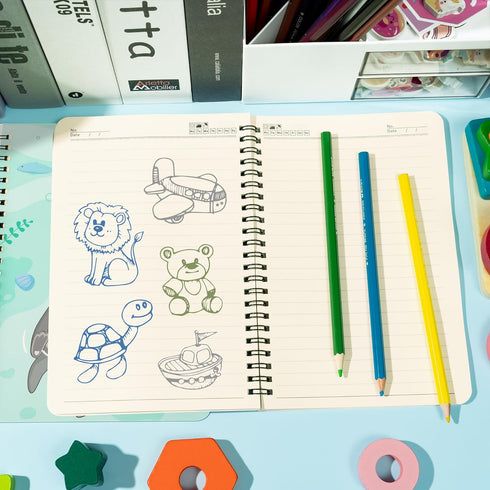L1rabe 2 A5 Otter Spiral Notebooks Cute Funny Otter Rivers Fish Plant College Ruled Hardcover Notebooks, Travel Journal Diary Notepad for Kids Tee...