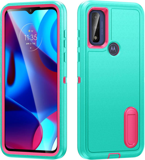 for Moto G Play 2023 Case for G Play 2023 Case with Kickstand Case 3-Layer Military Grade Protective Case Cover Silicone Shockproof for Motorola M...