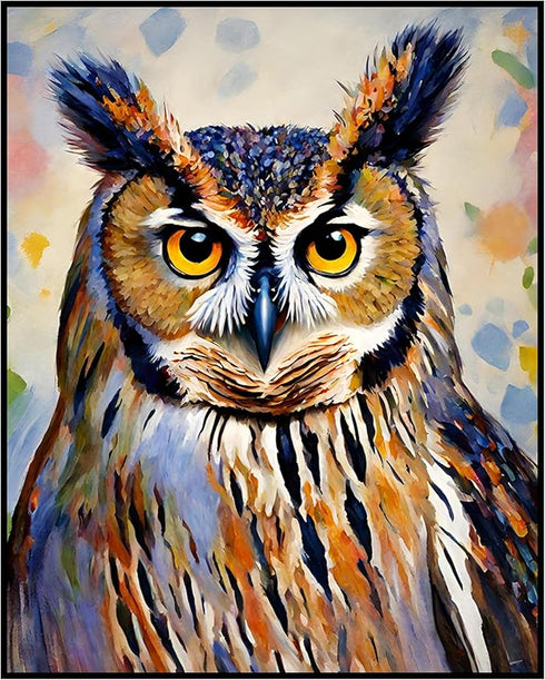 Posterizer 1 pcs- Abstract oil painting style poster of an owl-Art for Animal Lovers-Floral Botanical Art- Gift for Men Women -Decor for Bedroom, ...