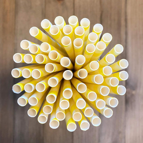 12 Ounce Disposable Paper Treat Cups Ice Cream Bowls -Plastic Spoons - Paper Straws - Ice Cream Sundae Kit for 24 - Blue, Pink, Orange, Yellow, Gr...