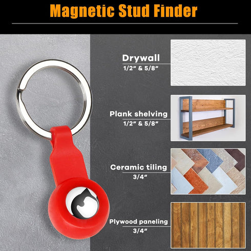 Stud Finder, 27 Pounds of Pull Power Magnetic Stud Finder with Keyring, No Batteries Stud Finder Wall Scanner Detect Metal through 5/8" Drywall, W...