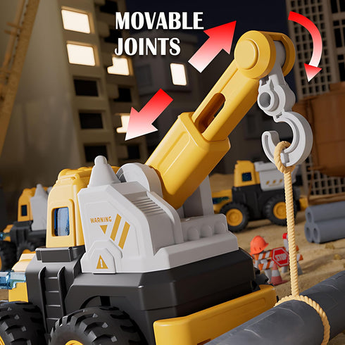 Construction Truck Toy Cars for Toddlers 1-3 - ABS Press-N-Go Toy Trucks for Boys Girls Ages 3-5, Excavator Dump Crane Mixer Cars for Construction...