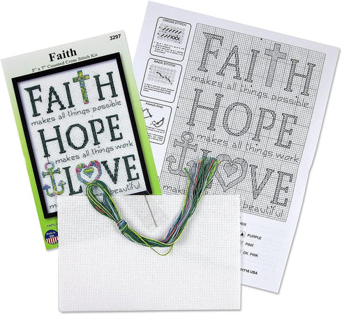 Design Works Crafts Cross Stitch Kit, Faith (14 Count)...