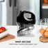 OVENTE 5-Speed Electric Hand Mixer with Stainless Steel Mixing Whisk, Snap-On Storage Case, Portable & Lightweight 150W Motor, Compact Handheld Mi...