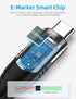 USB C to USB C Cable (100W 5A), 3.3ft USB C Cable with LED Display, New Nylon Type C Charger Cable Fast Charging for MacBook Pro, iPad Pro Air Min...