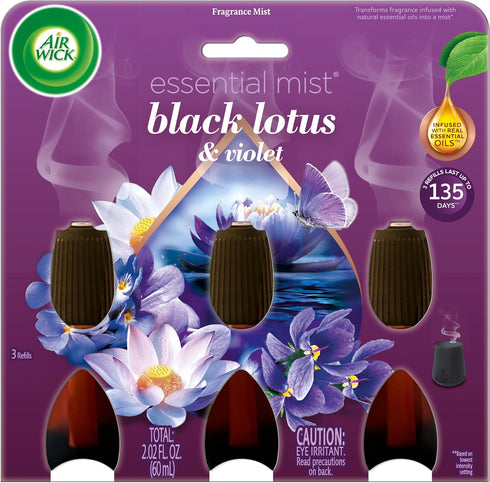 Air Wick Essential Mist – Triple Refill Black Lotus & Violet 3 ct....