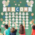 67 Pieces Simply Boho Welcome Classroom Bulletin Board Set Rainbow Bulletin Board Classroom Decoration Balloon Paper Fans Cutouts for Primary Scho...