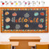Whaline 83Pcs Hello Fall Bulletin Board Kit Pumpkin Bulletin Board Set Plaid Leopard Pumpkin Decoration Border Cutout with Glue Points for Fall Ha...