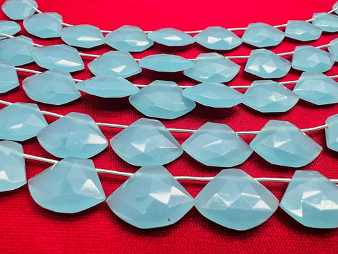1 Strand Aqua Chalcedony 10 Pcs Beads Size 19x14mm Fancy Shape Cut Faceted Beads for Jewellery Making, Beading & Craft Supplies KCRAFTS-RK_k45...