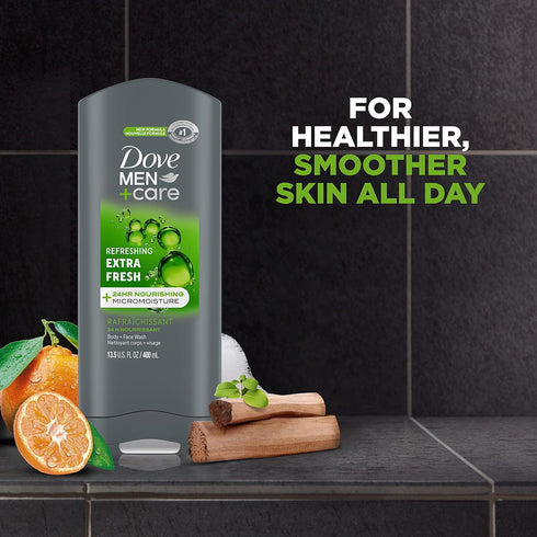 DOVE MEN + CARE Body Wash and Face For Fresh, Healthy-Feeling Skin Extra Fresh Cleanser That Effectively Washes Away Bacteria While Nourishing You...