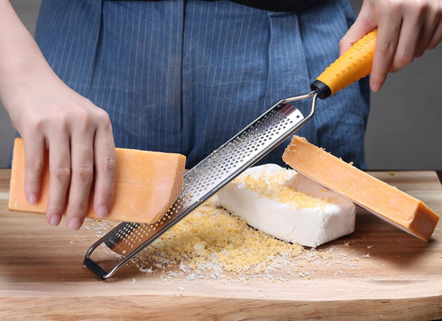 Deiss PRO Citrus Lemon Zester & Cheese Grater — Parmesan Cheese, Lemon, Ginger, Garlic, Nutmeg, Chocolate, Vegetables, Fruits - Razor-Sharp Stainl...