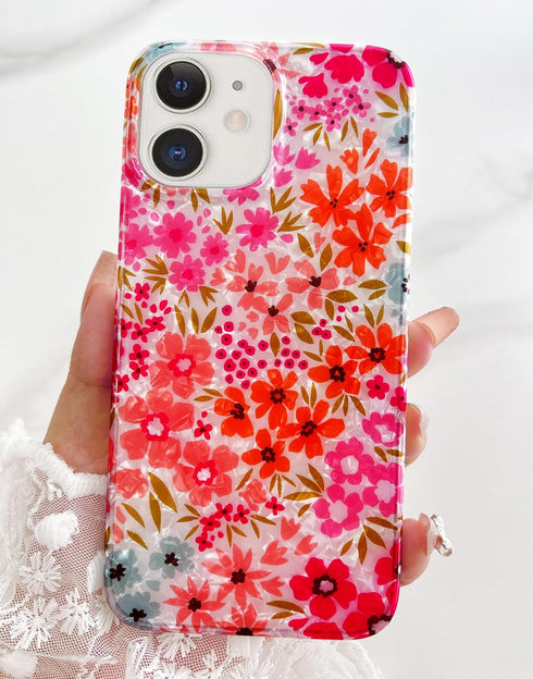 Qokey Compatible for iPhone 11 Case,Cute Flower Case for Girls Women Shell Pattern Sparkle Crystal Translucent Soft Fit TPU Phone Cover for iPhone...