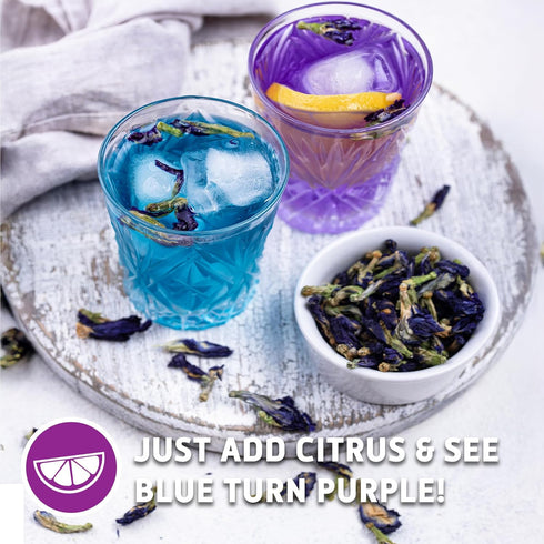 Sou Zen Butterfly Pea Flowers (80 g) Dried Tea Leaves | Natural, Raw Drink Mix w/Antioxidants, Organic Nootropics | Thai Herbal Floral Tea...