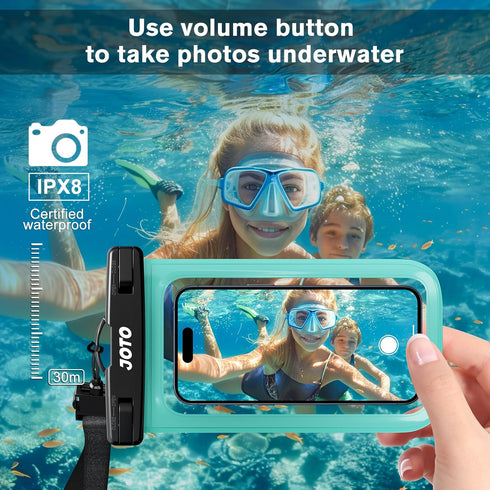 JOTO IPX8 Waterproof Phone Pouch Case, Underwater Dry Bag for Phone Protector for iPhone 15 14 13 12 11 Pro Max, Galaxy S24 S23 S22 Ultra Pixel to...