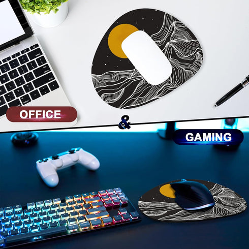 Mouse Pad, Premium-Textured Oval Computer Mousepad, 8.7" x 7.1" Thick 3mm Anti-Slip Waterproof Rubber Mouse Mat, Cute Mouse Pad for Office, Home, ...