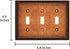 Raised Pearls Decorative Wall Plate Switch Plate Outlet Cover (Triple Toggle, Sponged Copper)...
