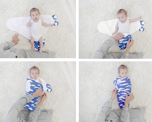 BaeBae Goods Swaddle Blanket, Adjustable Infant Baby Swaddling Wrap Set of 4, Baby Swaddling Wrap Blankets for Boys and Girls Made in Soft Cotton ...