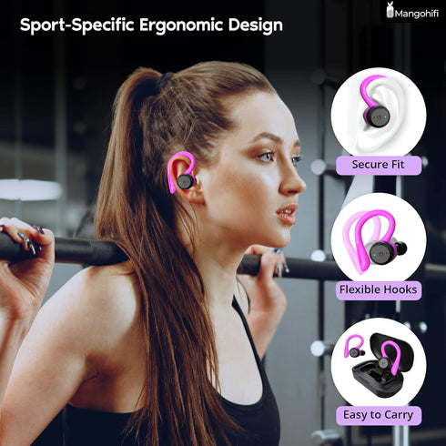 Bluetooth Headphones Wireless Earbuds 40+ Hrs Playtime Clear Sound Quality IPX7 Waterproof Built-in Mic in/Over-Ear Earphones Bluetooth Earbud 5.3...