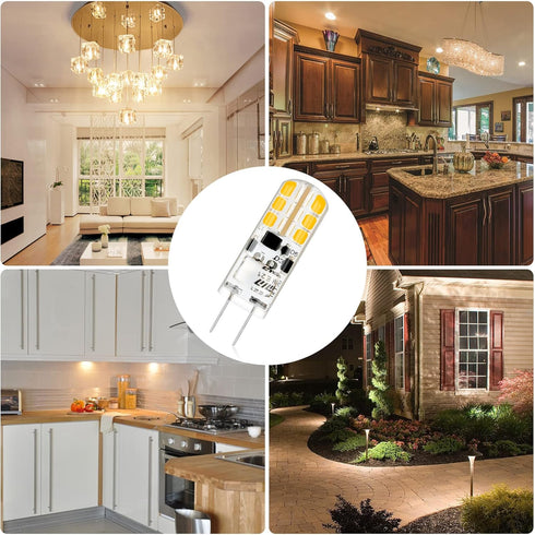 YUIIP G4 LED Bulb 2W, 12V JC G4 Bi Pin Bulb, 20W Halogen Bulb Replacement, Warm White 2700K G4 LED Light Bulbs for Under Cabinet Puck Light, Chand...