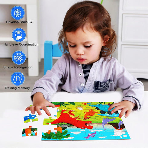 Puzzles for Kids Toddlers Ages 3-5, 36 Pieces Dinosaurs Jigsaw Puzzles for Birthday Party Favor Birthday Thanksgiving Learning Educational Toys fo...