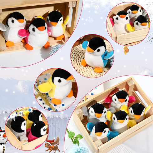 12 Pieces Christmas Mini Plush Penguin Stuffed Toys Animal, Cute Small Baby Penguin Stuffed Doll Keyholder Bag Pendant Christmas Birthday Party Fa...