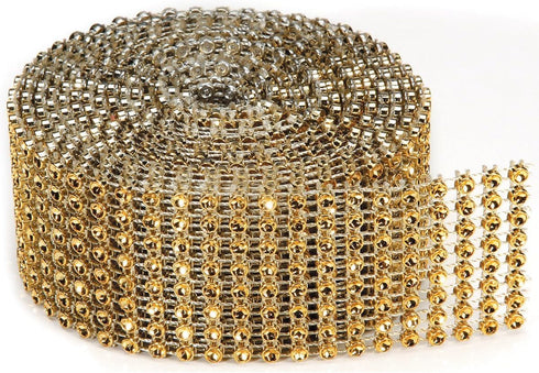 Acrylic Rhinestone Diamond Ribbon Wedding Cakes, Birthday Decorations, Baby Shower Events,Party Supplies, Arts Rhinestones for Crafts (Gold, 8row)...