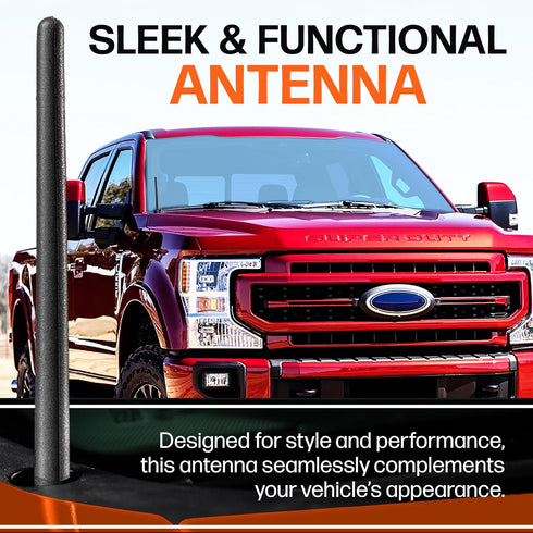 AntennaMastsRus Short Antenna Replacement for Ford F-250 (2017-2025) USA Stainless Steel Threading, Car Wash Proof, Enhanced Reception 6 3/4 Inch ...