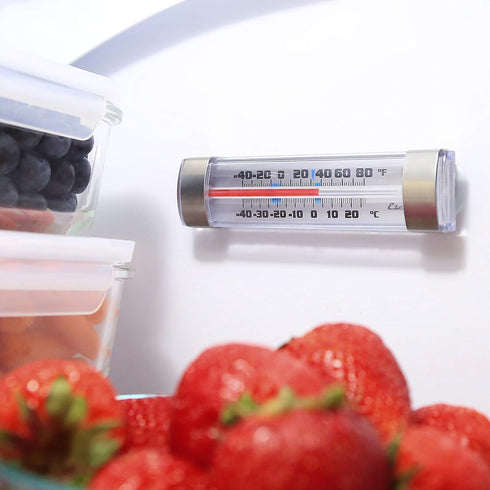 Escali AHF2 Shatter Proof Glass Refrigerator Freezer Thermometer with Suction Cups, Safe Temperature Indications, Fridge and Freezer Temperature Z...