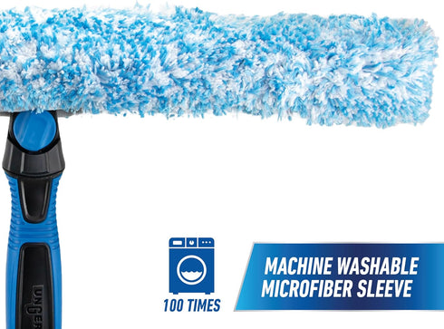 Unger Professional 18" Swivel Window Scrubber Washer for Glass and Window Cleaning, Commercial & Residential Use, Microfiber Sleevee with Scrub Zo...