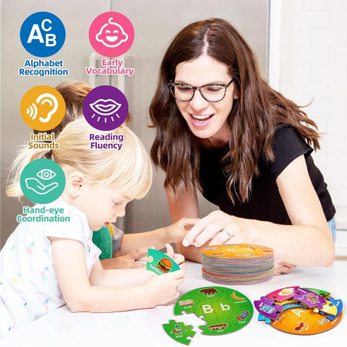 Alphabet Puzzle, ABC Puzzles for Toddlers, Alphabet Learning Toys for Kids Ages 3-5, Pre-k Lowercase Uppercase Letter Game, Kindergarten Classroom...