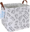 LANGYASHAN Square Storage Baskets Waterproof Canvas Children Laundry Nursery Hamper for Shelves Gift Baskets Toy Organizer Room Decor(Vehicle)...