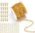 Forise 30 Feet Gold Plated 3mm Heart Chains for Jewelry Making DIY Heart Brass Link Unfinished Chains Set with 20Pcs Lobster Clasps 50Pcs Jump Rin...