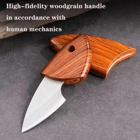 Portable Dolphin Shaped Imitation Wood Grain Draped Handle Pocket Knife 10 PACK Utility Knives 2.2Inch,Suitable for Unpacking, Fruit Cutting...
