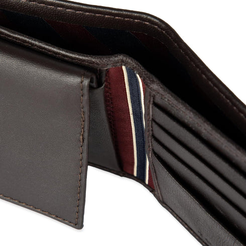 Tommy Hilfiger Men's Leather Wallet - Thin Sleek Casual Bifold with 6 Credit Card Pockets and Removable ID Window, British Brown...
