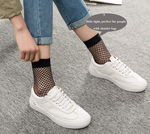 PENTA ANGEL 3 Pairs Women Black Lace Fishnet Socks Elastic Ankle High Dress Hollow Out Mesh Net Socks Tights for Summer Wear...