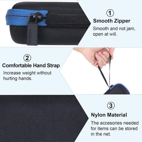 co2CREA Hard Case compatible with Bosch GLM 20 Compact Blaze 65' Distance Measure (Black Case + Inside Blue + Blue Zipper)...