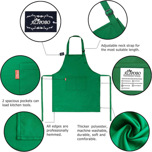 Kids Apron and Chef Hat Set, Children's Adjustable Bib Apron with 2 Pockets. Cute Boys Girls Kitchen Apron for Cooking, Baking, Painting, Training...