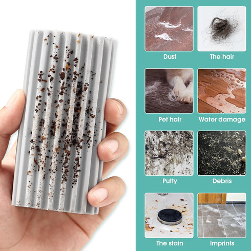 6 Pack Damp Dusting Sponge Duster, Grey Dust Cleaning Sponge, Reusable Household Cleaning Sponge Tool for Blinds, floorboards, fan blades, Vents, ...