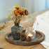 Romadedi Rustic Wooden Tray Candle Holder - Small Wood Decorative Plate Pillar Candle Tray for Farmhouse Kitchen Countertop Bathroom Coffee Table ...