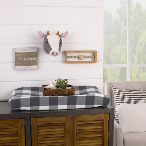 NoJo Plush Fleece Grey & White Cow Head Wall Decor, Charcoal, White, Peach...
