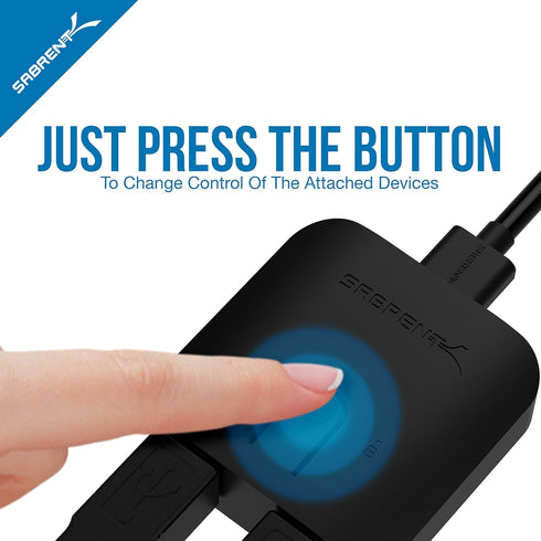 SABRENT USB 2.0 Sharing Switch for Multiple Computers and Peripherals LED Device Indicators (USB-SW20)...