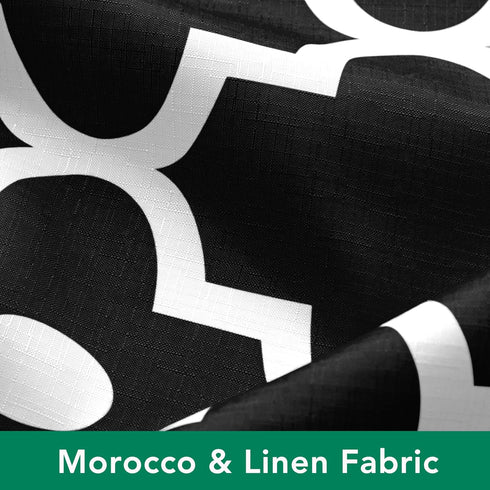 Biscaynebay Textured Fabric Shower Curtains for Bathroom 72" X 72", Black Morocco Pearl Printed Linen Modern Hotel Luxury Quality Cloth Bath Curta...