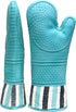 RED LMLDETA Heat Resistant 550 Degree Oven mitt, Silicone Oven Hot Mitts - 1 Pair, Extra Long Professional Baking Oven Gloves - Food Safe,Pot Hold...