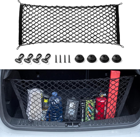 Amiss Cargo Net Stretchable. Adjustable Elastic Trunk Storage Net with Hook for SUVs, Cars and Trucks, Car Exterior Accessories (43.3x15.8 Inch)...