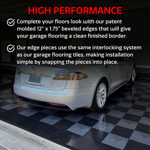 Big Floors Male Transition Edge Kit, Durable Interlocking Modular Garage Floor Edging, Compatible with RaceDeck, GarageTrac and GarageDeck Product...