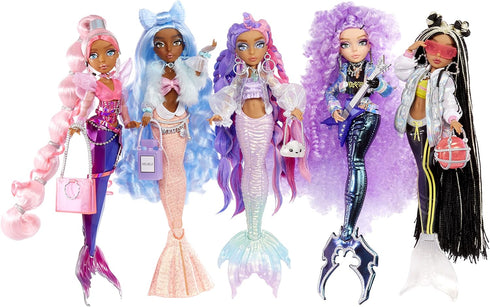 MERMAZE MERMAIDZ Color Change Shellnelle Mermaid Fashion Doll with Designer Outfit & Accessories, Stylish Hair & Sculpted Tail, Poseable, Multicol...